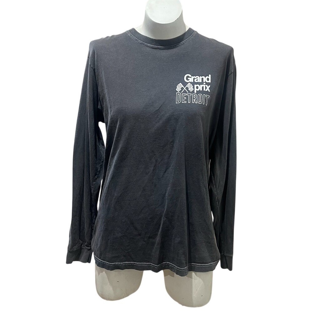 Grand Prix Detroit T-Shirt Mens M Gray Long Sleeve Graphic Motorsport